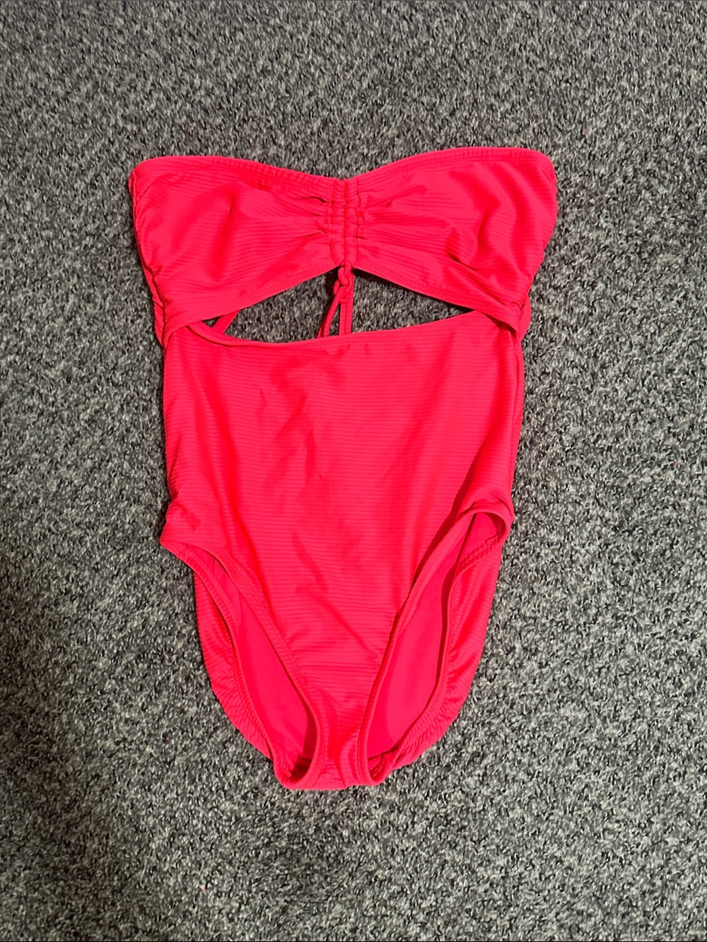Time and Tru Hot Pink Bandeau One-Piece Swimsuit